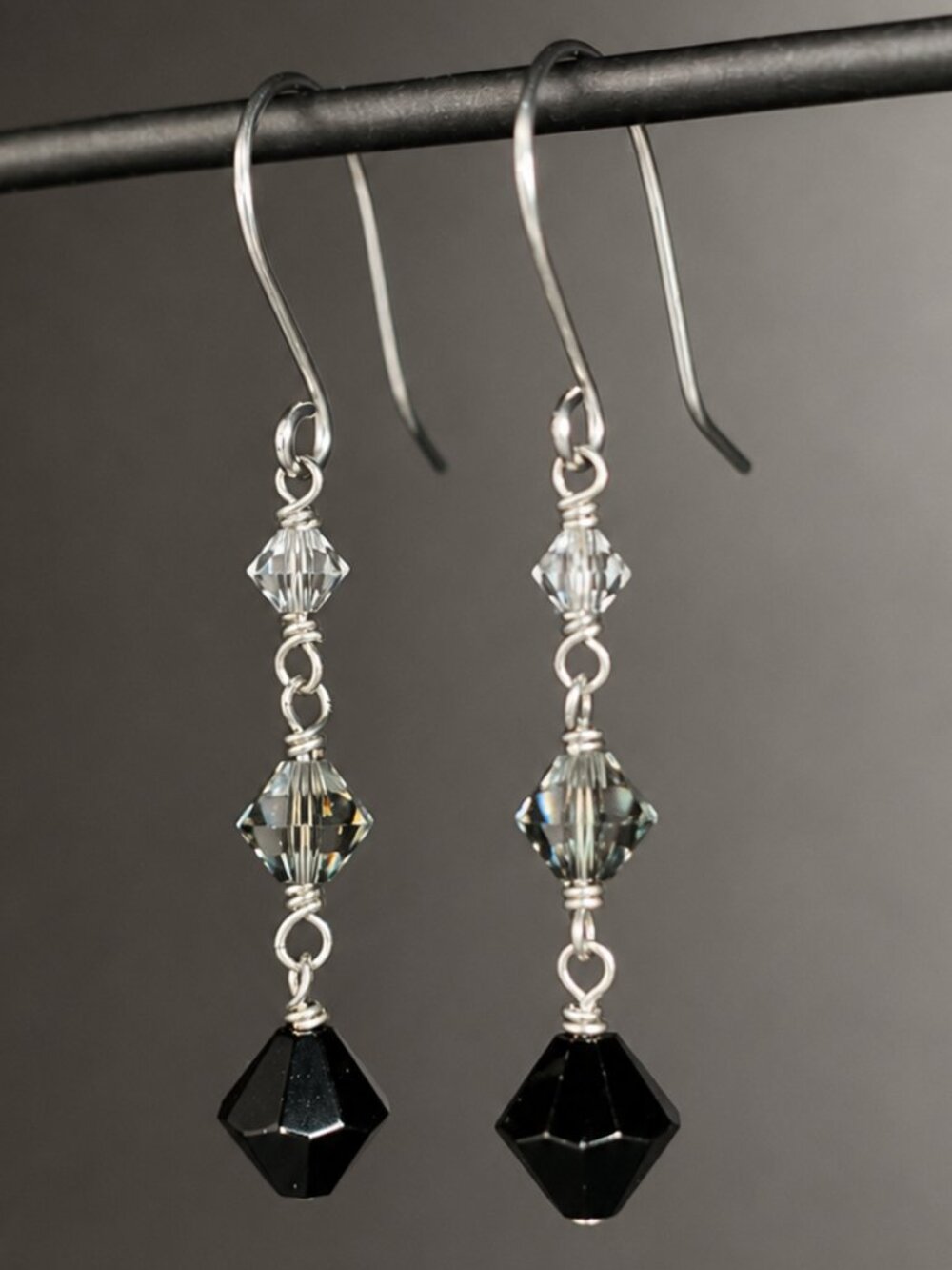 Handmade Swarovski Crystal Dangle Earrings
